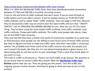 Worldwide Traffic Hack Review