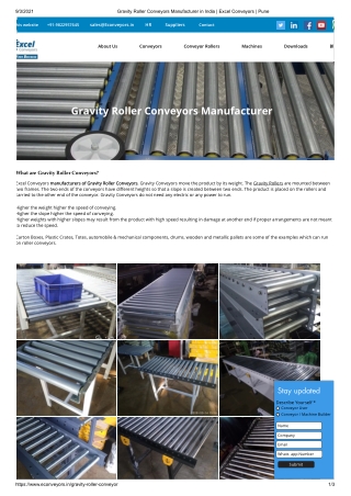 Gravity roller conveyor manufacturer