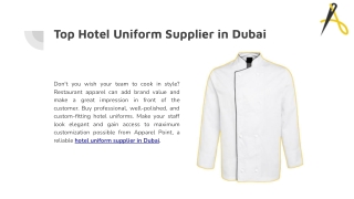 Top Hotel Uniform Supplier in Dubai