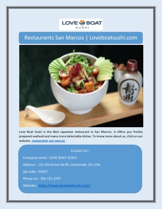 Restaurants San Marcos | Loveboatsushi.com