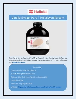 Vanilla Extract Pure | Heilalavanilla.com