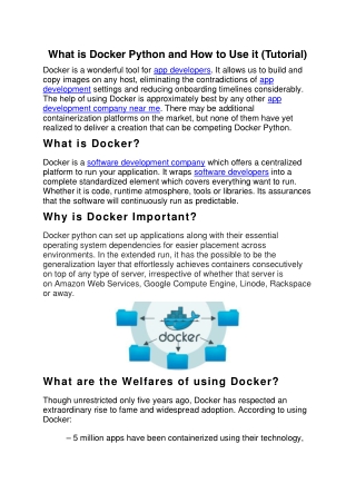 What is Docker Python and How to Use it