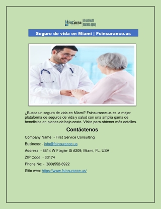 Seguro de vida en Miami | Fsinsurance.us