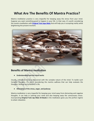 What are the benefits of Mantra Practice