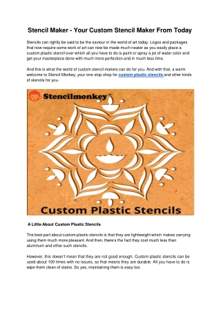Stencil Maker - Your Custom Stencil Maker From Today