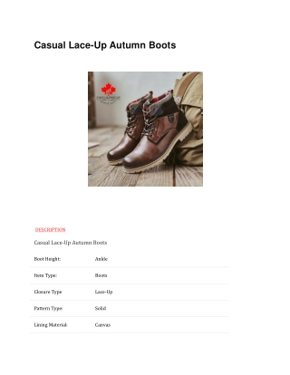 Casual Lace-Up Autumn Boots