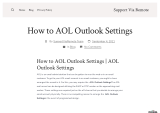 How to AOL Outlook Settings