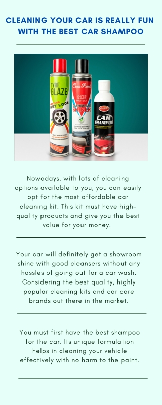 Cleaning your Car is really fun with the Best Car Shampoo