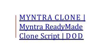 Best Myntra Clone Script - Readymade Clone Script