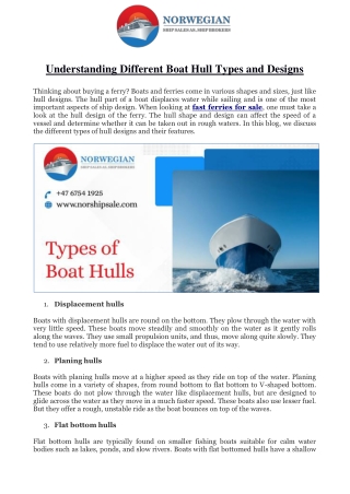 Understanding Different Boat Hull Types and Designs