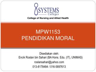 MPW1153 PENDIDIKAN MORAL
