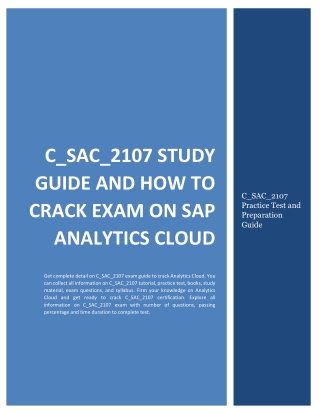 C_SAC_2107 Study Guide and How to Crack Exam on SAP Analytics Cloud