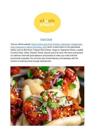 5% Off - Cluck Cluck Restaurant menu - Mount Ommaney Takeaway,QLD