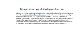 Cryptocurrency‌ ‌wallet‌ ‌development‌ ‌services‌ ‌