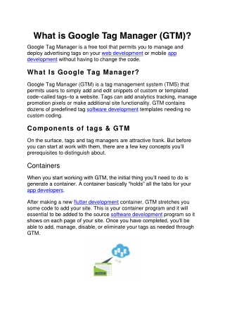What is Google Tag Manager