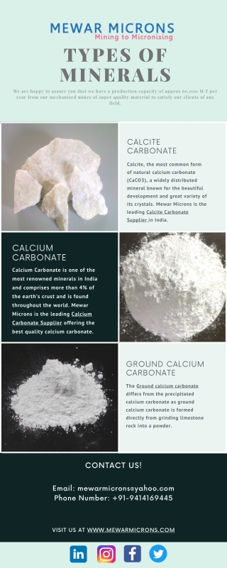 Types of minerals