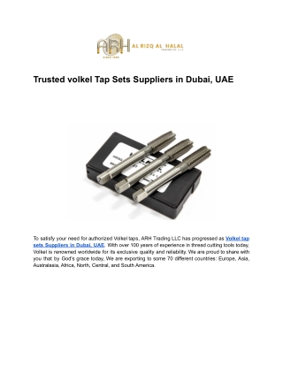 Trusted volkel Tap Sets Suppliers in Dubai, UAE_