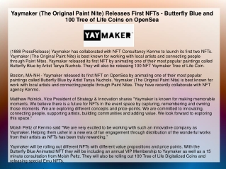 Yaymaker (The Original Paint Nite) Releases First NFTs - Butterfly Blue and 100