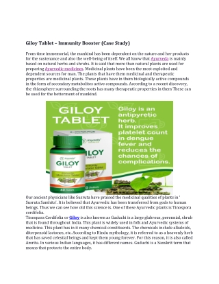 Giloy Tablet (Case Study)