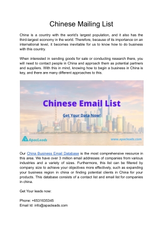 Chinese Mailing List