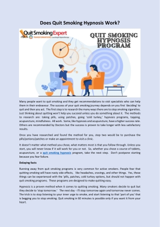 Does Quit Smoking Hypnosis Work