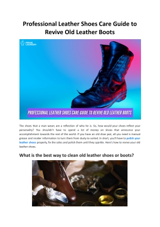 Professional Leather Shoes Care Guide to Revive Old Leather Boots - Prime Laundry