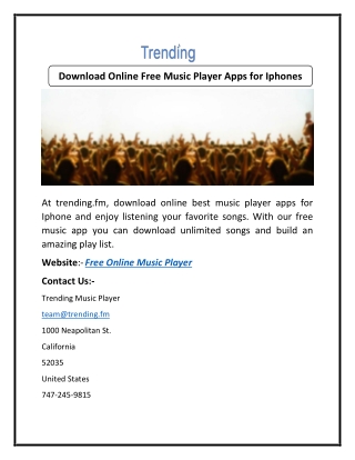 Download Online Free Music Player Apps for Iphones