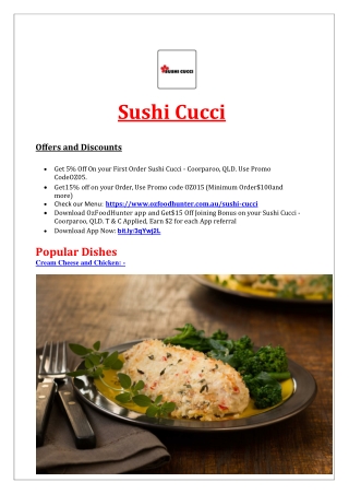 5% OFF - Sushi Cucci Menu - Japanese takeaway Coorparoo, QLD