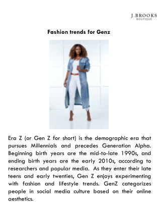 Fashion trends for Genz