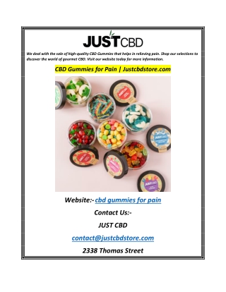 CBD Gummies for Pain  Justcbdstore.com