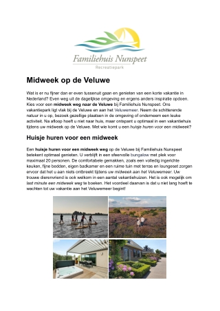 Midweek Veluwe - Familiehuis Nunspeet