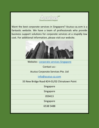 Corporate Services Singapore | Acutus-ca.com