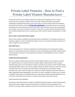 Private Label Vitamins