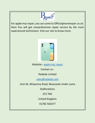 Apple mac repair  | Officialphonerepair.co.uk