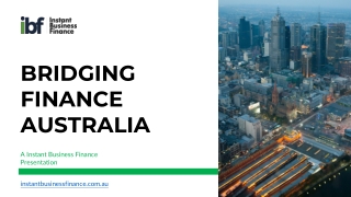 Bridging Finance in Australia