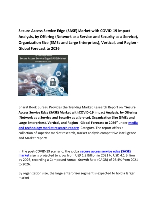 Global Secure Access Service Edge (SASE) Market by Offering, Forecast to 2026