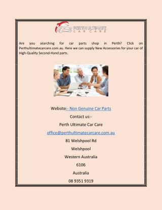 Non Genuine Car Parts | Perthultimatecarcare.com.au