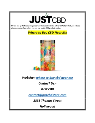 Where to Buy CBD Near Me