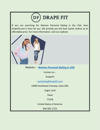 Women Personal Styling in USA | Drapefit.com