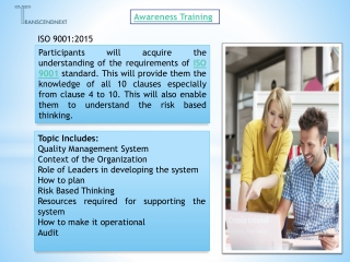 ISO 9001 training in California