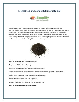 Wholesale Tea Suppliers in India