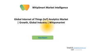 Global Internet of Things (IoT) Analytics Market Research, Global Analysis | For