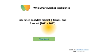 Insurance Analytics Market Trends, and Forecast (2021 - 2027)