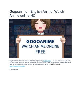GogGogoanime - English Anime, Watch Anime online HDoanime