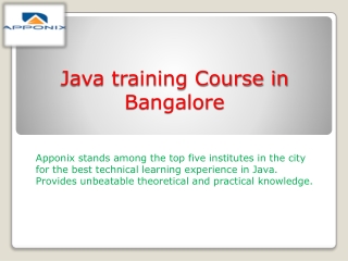 Java training Course in Bangalore