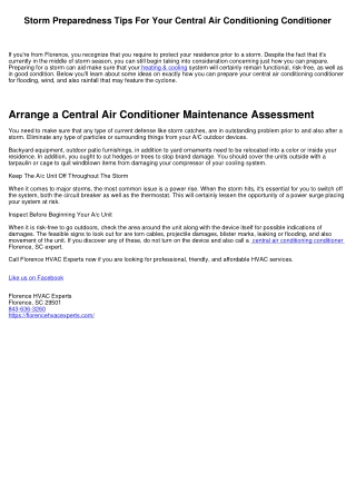 Cyclone Readiness Tips For Your Central Air Conditioning Conditioner