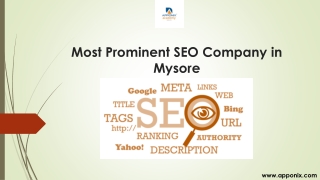 Most Prominent SEO Company in Mysore