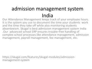 admission management system India