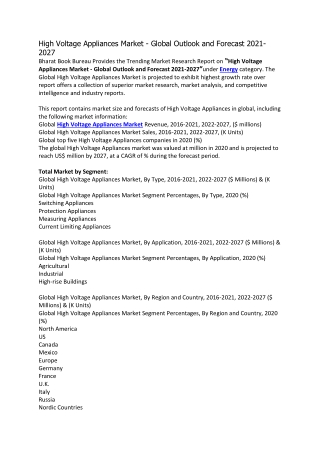 High Voltage Appliances Market