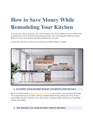 How to Save Money While Remodeling Your Kitchen